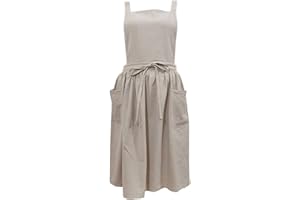 losofar Women Girls Vintage Apron Gardening Works Cross Back Pinafore Dress