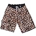 SAFS Men's Board Shorts Animal Print Surf Pants Leopard Brown White