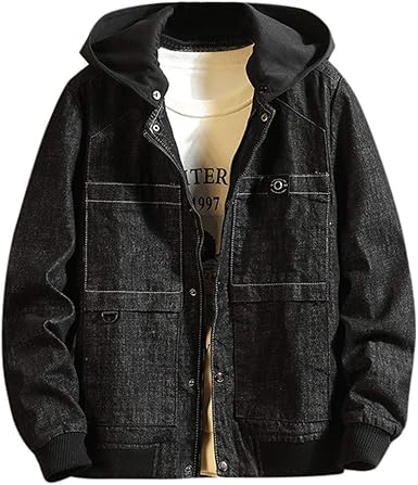 mens jean jacket sweatshirt