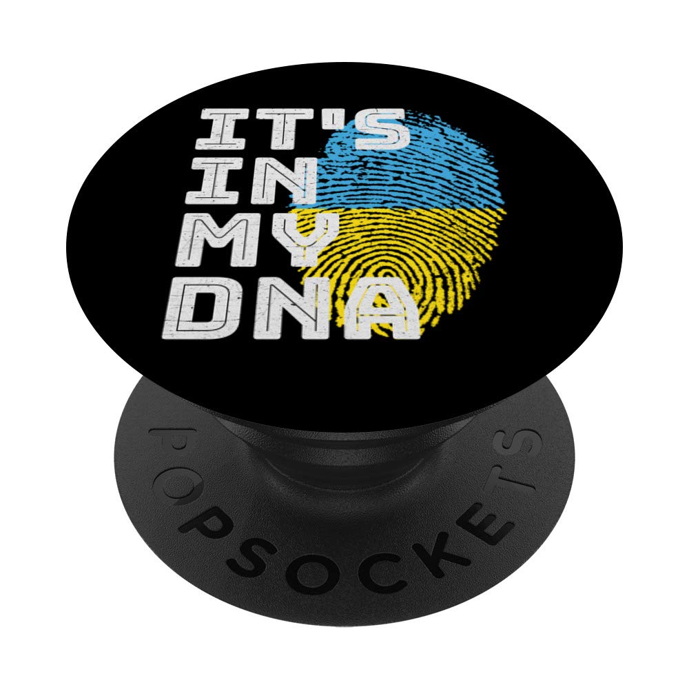 It's In My DNA Ukraine Flag Fingerprint PopSockets PopGrip: Swappable Grip for Phones & Tablets