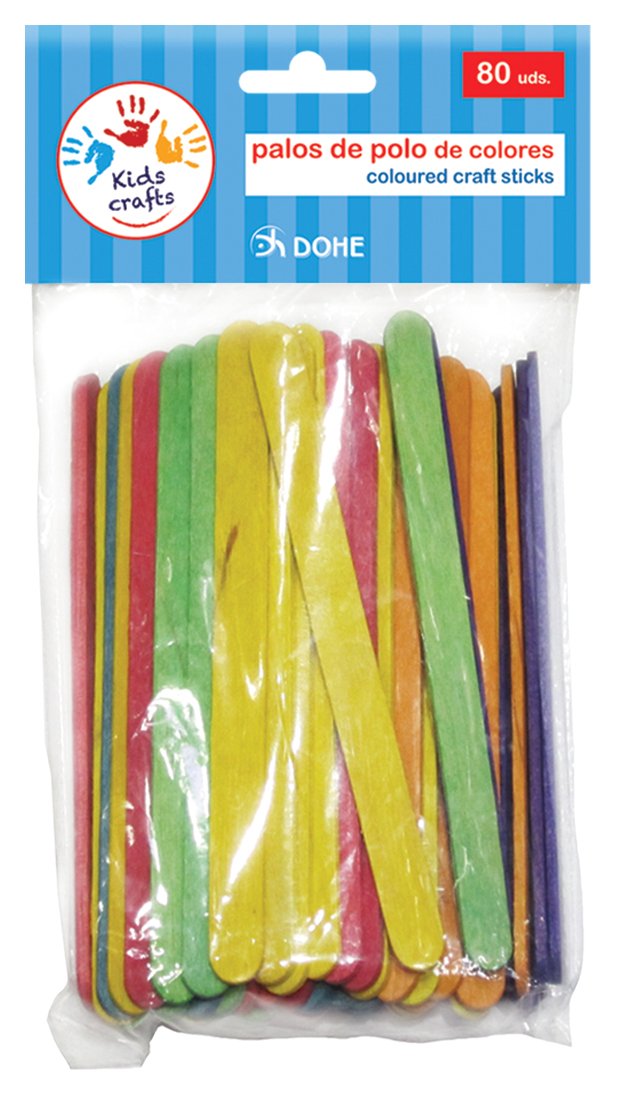 Dohe 18103 - Pack of 80 Wooden Lolly Sticks