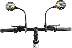 RYANGO Bike Mirror 2 Pack, Adjustable Bike Mirrors Handlebar Rearview Mirror, Acrylic Convex Round Bike Rear View Mirrors for Handlebars Mount, Bicycle Mirror For E-bike Scooter