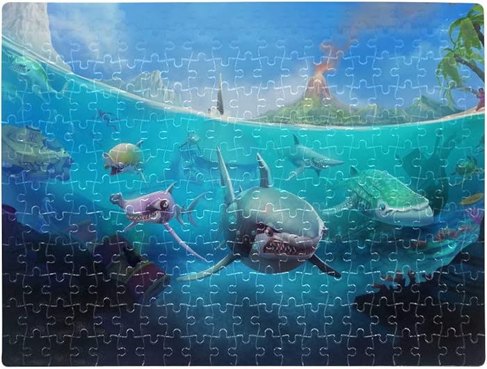 A3 Size 252 Pieces Photo Jigsaw Puzzle Hungry Shark World X iOS Android Shark Adult Puzzle Games 15.63 X 11.81 Inch Cardboard Puzzles for Adult Children