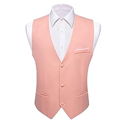 Barry.Wang Mens Blush Pink Suit Vest Bow Tie Set