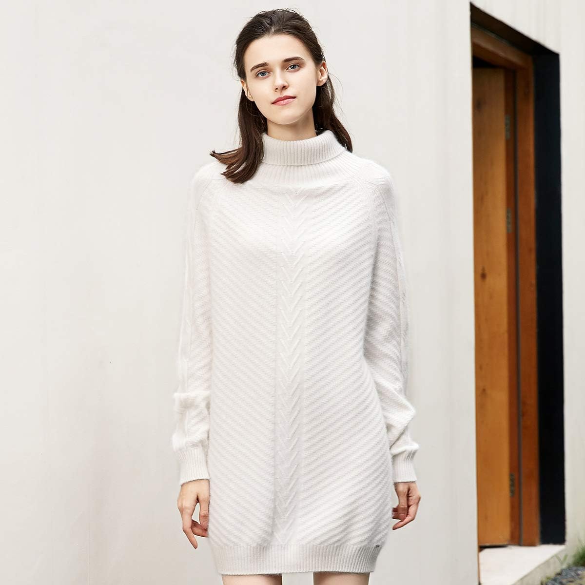 white cashmere sweater dress