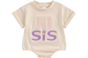 Xinhuida Baby Girl Big Sister T Shirts Tops Boy Brother Tees Lil Sis Bro Bodysuit Summer Outfit Siblings Matching Clothes