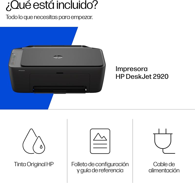 DeskJet 2920, Impresora Multifunción de Inyección de Tinta a Color