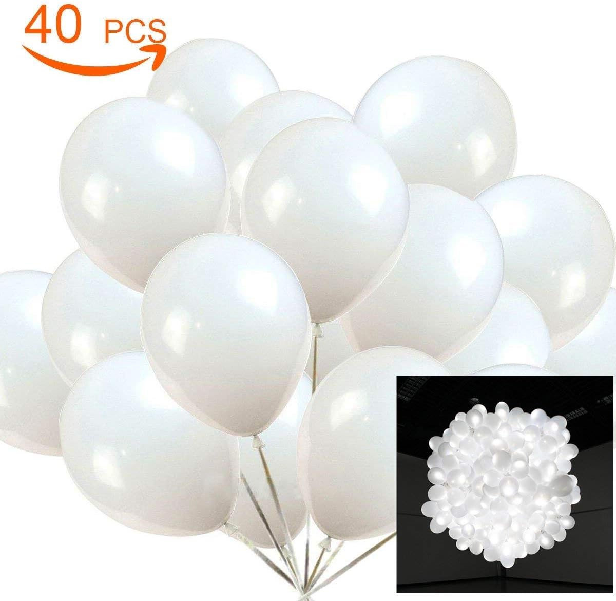 LED Light Up Balloons Flashing Party Lights Lasts 20 Hours,Glow in The Dark Balloons for Parties Birthday Wedding Decorations Christmas Festival Club Bar Concert, Fillable with Helium, Air (40pack)
