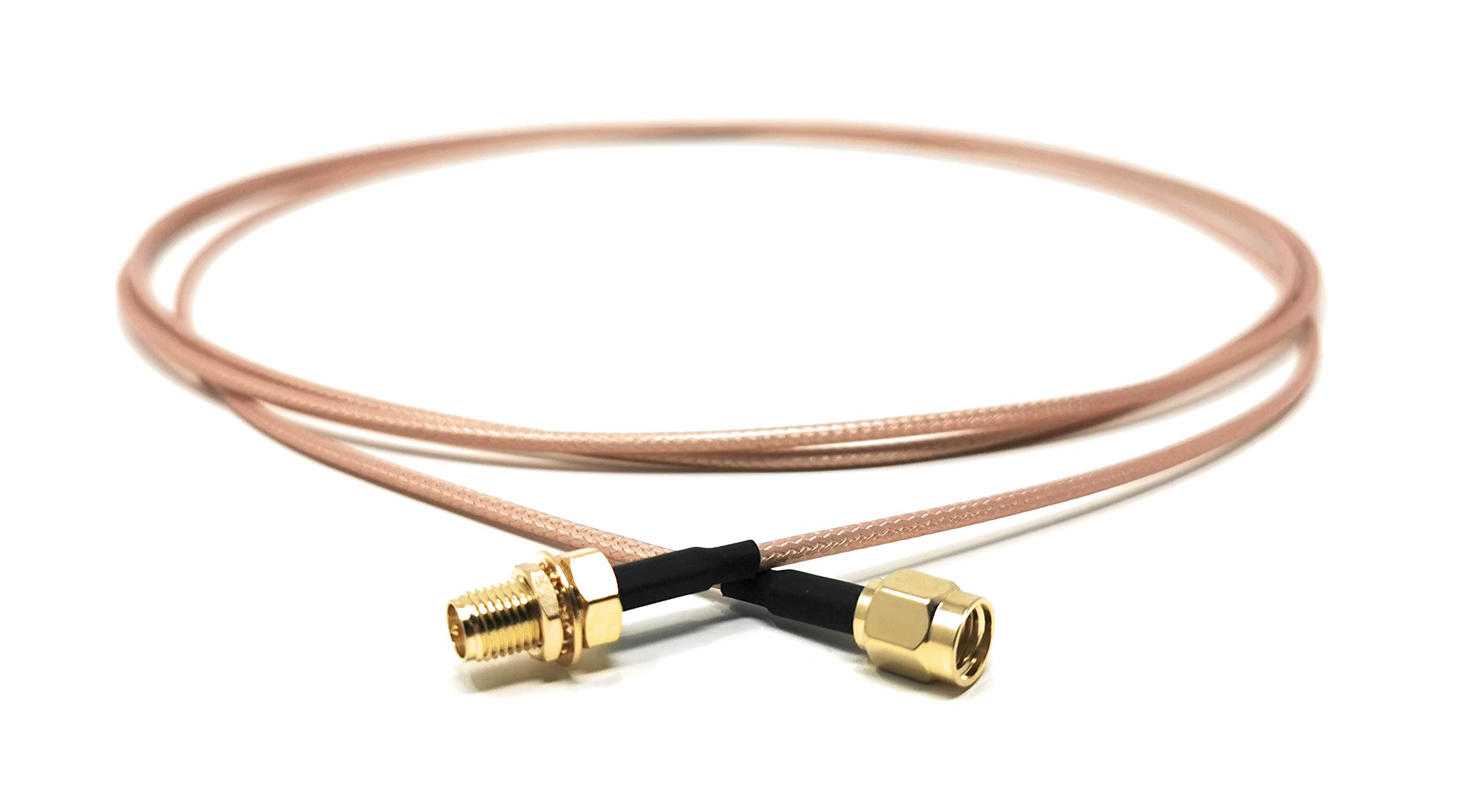 Maincore 1.8m Reverse SMA Male to SMA Female WiFi Antenna Cable Lead Extension, 50ohm, Braided Shield and Brass Reverse, Coax of 26 AWG (1.8m)