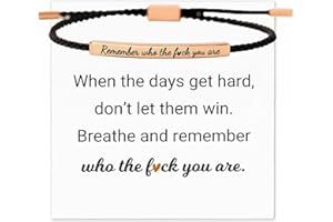Your Always Charm Remember Who The F You Are Bracelet Dont Let The Hard Days Win Bracelet Motivational Bracelet for Women Braided String Inspirational Gifts
