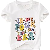 MODNTOGA Toddler Birthday Girl Shirt in My 1-7 Year Old Era Graphic T-Shirt Kid Girls B-Day Party Tee Short Sleeve Summer Top