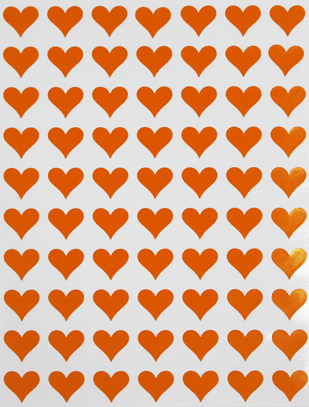 Royal Green Mini Hearts Stickers for Decoration 1.3CM (13MM) Colored Label Hearts for Arts, Crafts, Party Supplies, and Scrapbooking, 1050-Pack (Orange) — image 1