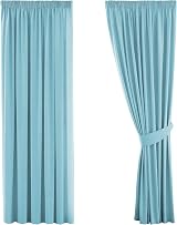 H.Versailtex Solid Thermal Blackout Curtains 66x72 Canal Blue (2 Panels)