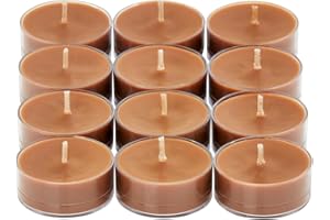 PartyLite Set of 12 Tea Lights Candles, Spiced Roasted Chestnut Scent, Aromatherapy Scented Candles Gift Set, Up to 4 to 6 Hours Burn Time