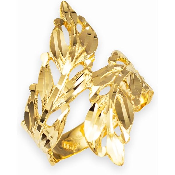 10k Yellow Gold Marijuana Leaf Ring - High Polish Filigree Rope Band, Cannabis Symbol Jewelry - View #3