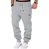 PIDOGYM Men's Fleece Sweatpants Heavyweight Elastic Waist Tapered Joggers Workout Running with Pockets