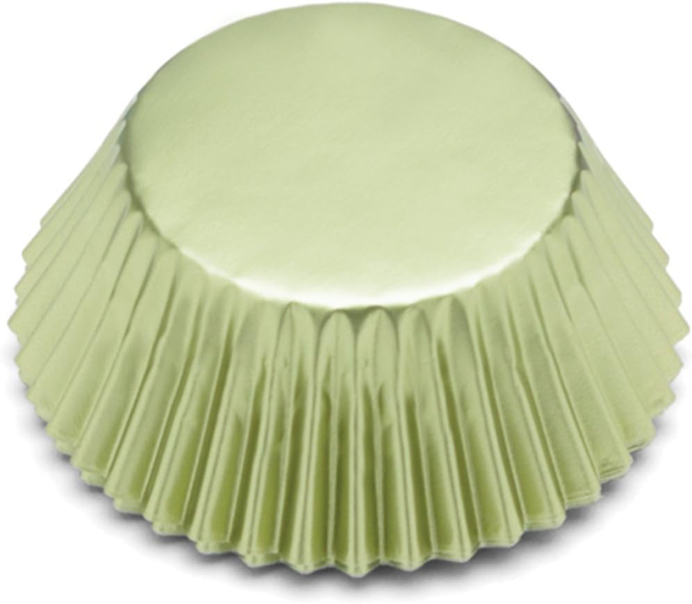 Fox Run Light Green Foil Disposable Bake Cups, 3 x 3 x 1.25 inches,8005,32