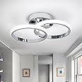 CANEOE Round Modern Led Ceiling Light Fixtures, 6000K Cool White Hallway Light Fixtures Ceiling, Bathroom Close to Ceiling Lights for Bedroom Kitchen Corridor Stair Aisle Lamps