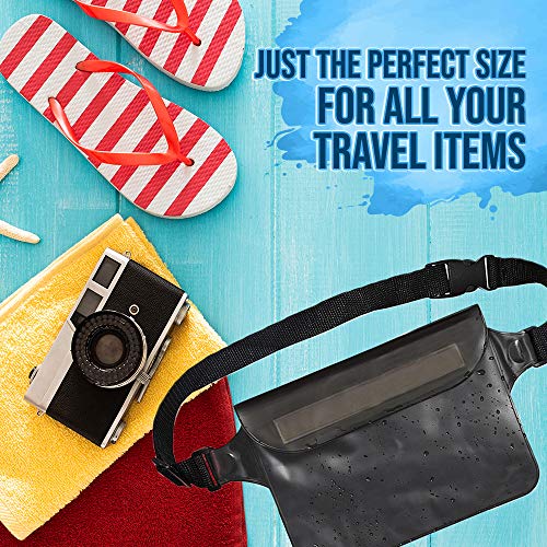 Waterproof Fanny Pack (Set of 2), Waterproof Phone Pouch Waist Bag, Dry Bag Waist Pack for Travel & Cruise Essentials, Waterproof Beach Bag, Waterproof Passport Holder, Swimming Pool Bag & Money Belt - Thumbnail 5
