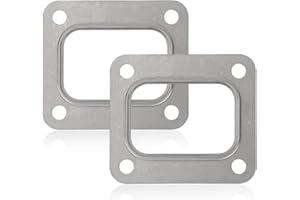 TINOALY 2pcs T4 Turbine Flange Gaskets, Silver Stainless Steel Turbo Turbine Inlet Gaskets for T4 T04E T66 T70 GT35 GT40 Turbochargers