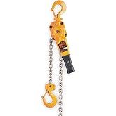 Harrington LB Lever Hoist, Hook Mount, 1-1/2 Ton Capacity, 10' Lift, 13.2" Headroom, 10.4" Lever Length, 1.3" Hook Opening