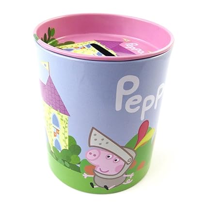 Money Box Metal Peppa Pig Purple Rose Amazon Co Uk Kitchen Home - 