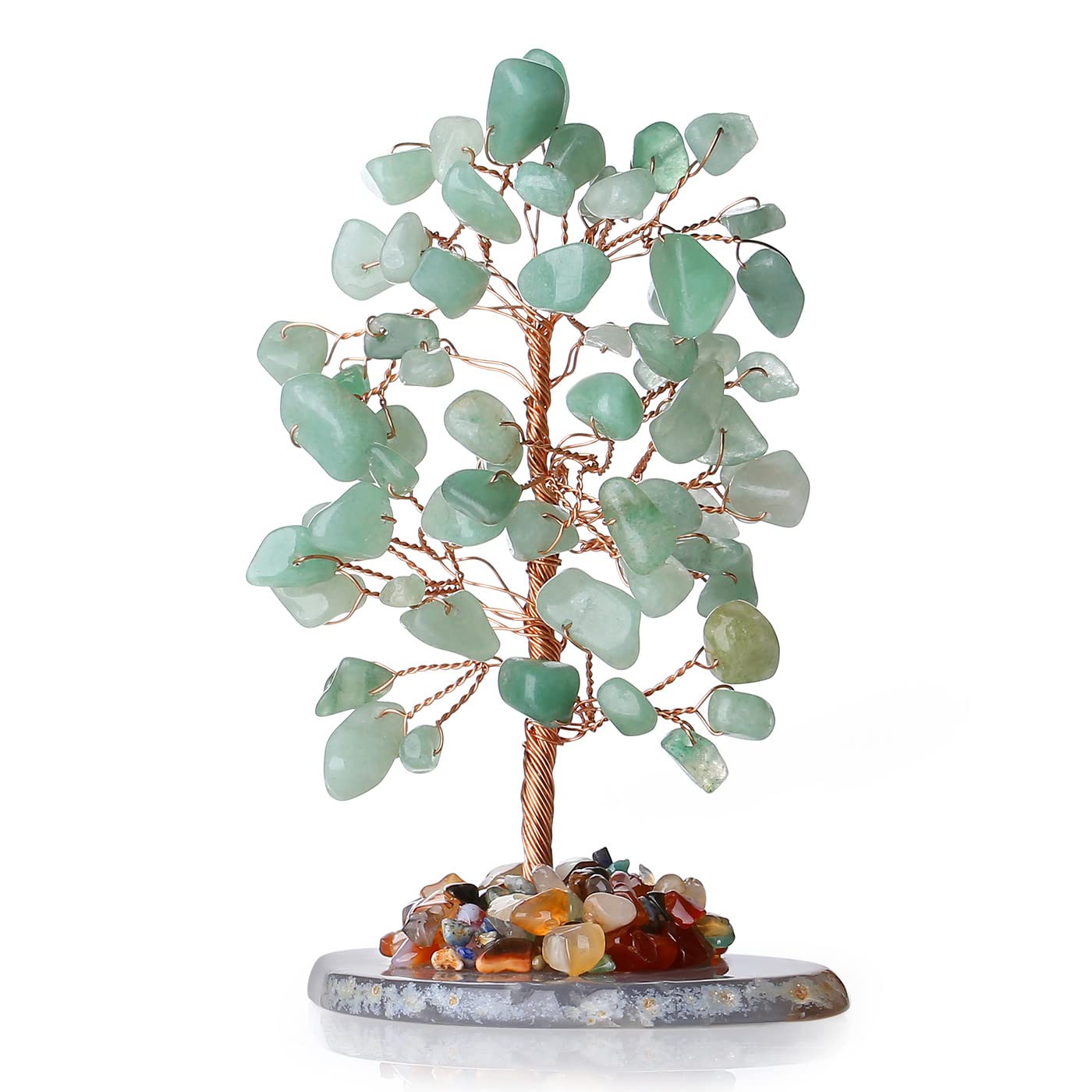 XIANNVXI Green Aventurine Crystal Tree Healing Crystals Stones Tumbled Gemstones Tree Green Ornament for Living Room Reiki Crystal Gifts