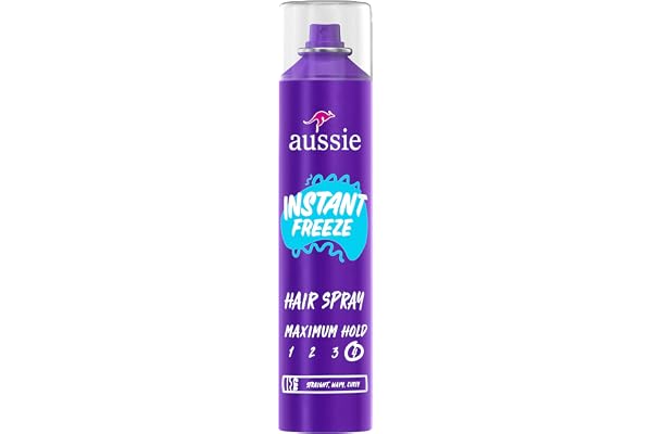 Aussie Instant Freeze Hair Spray, Maximum 24-Hour Hold, For Curly, Straight and Wavy Hair, Fresh and Citrus Scent, 283 g