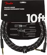 Fender Deluxe Series Instrument Cable 10ft Black Tweed with 24K Gold Plated view 1