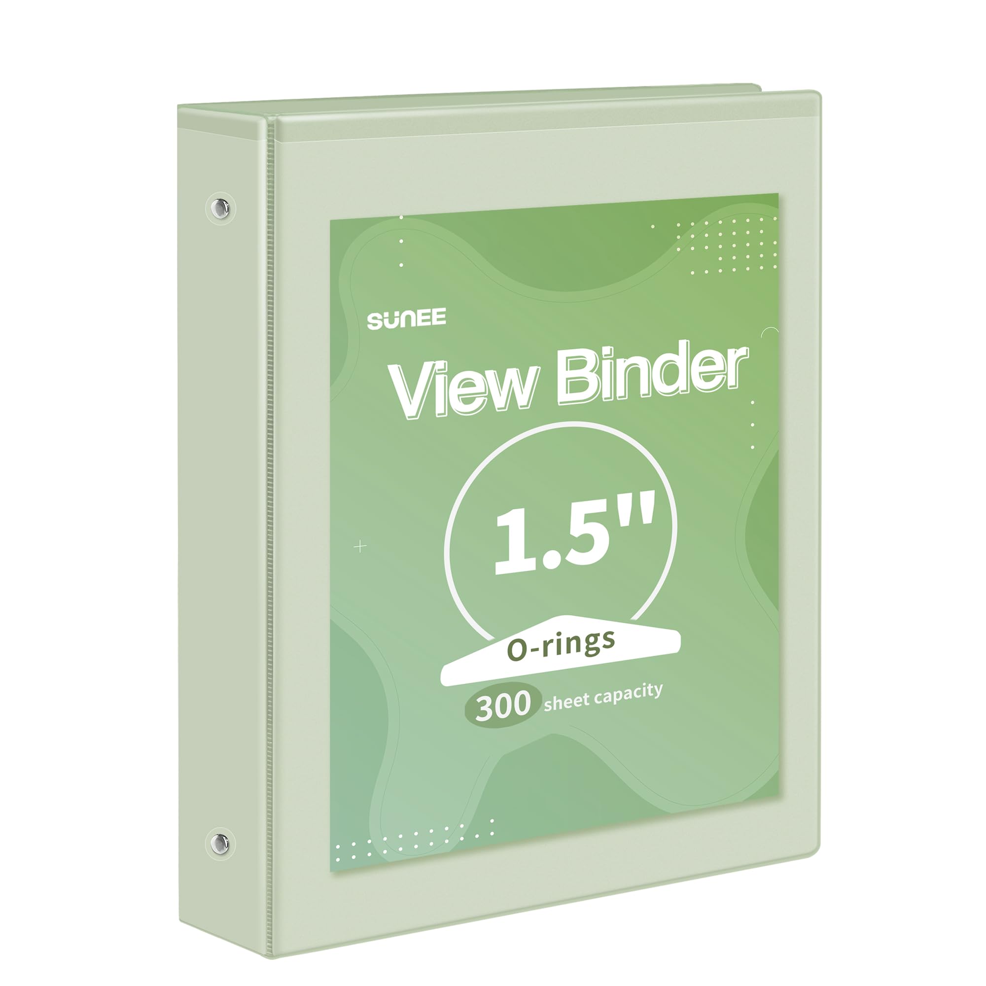 Photo 1 of SUNEE 3 Ring Binder 2 Inch 1 Pack, Clear View Binder Three Ring PVC-Free (Fit 8.5x11 Inches) for School or Office Supplies, Green