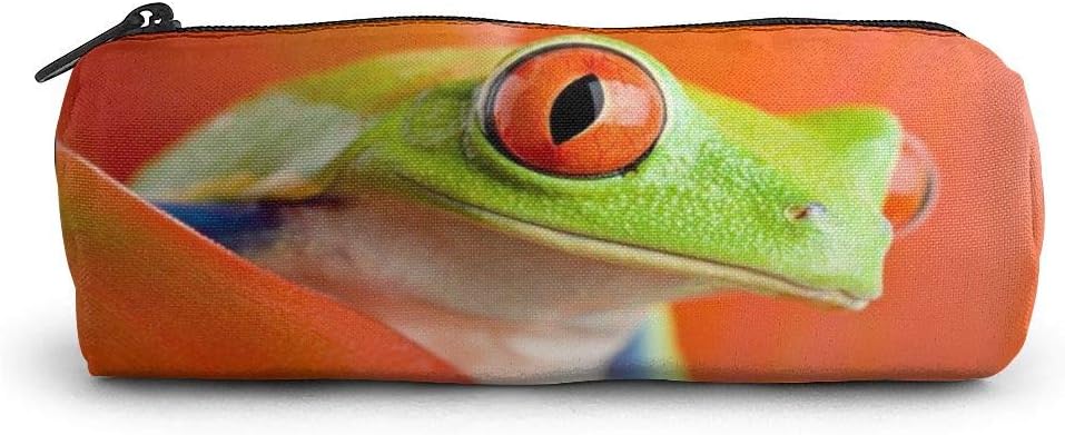 SDSQII Love Pencil Case Red Eyes Tree Frogs School Pen Bag Zipper Cute Makeup Bag Cosmetic Storage Pouch Holder Box Organizer Gifts for Girls, Boys, Women, Men