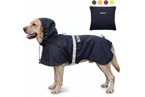 KOOGAL Pet Large Dog Raincoat Apparel Poncho Waterproof for Medium Large Sized for Dog Raincoat Clothes… (Navy Blue, 4XL)