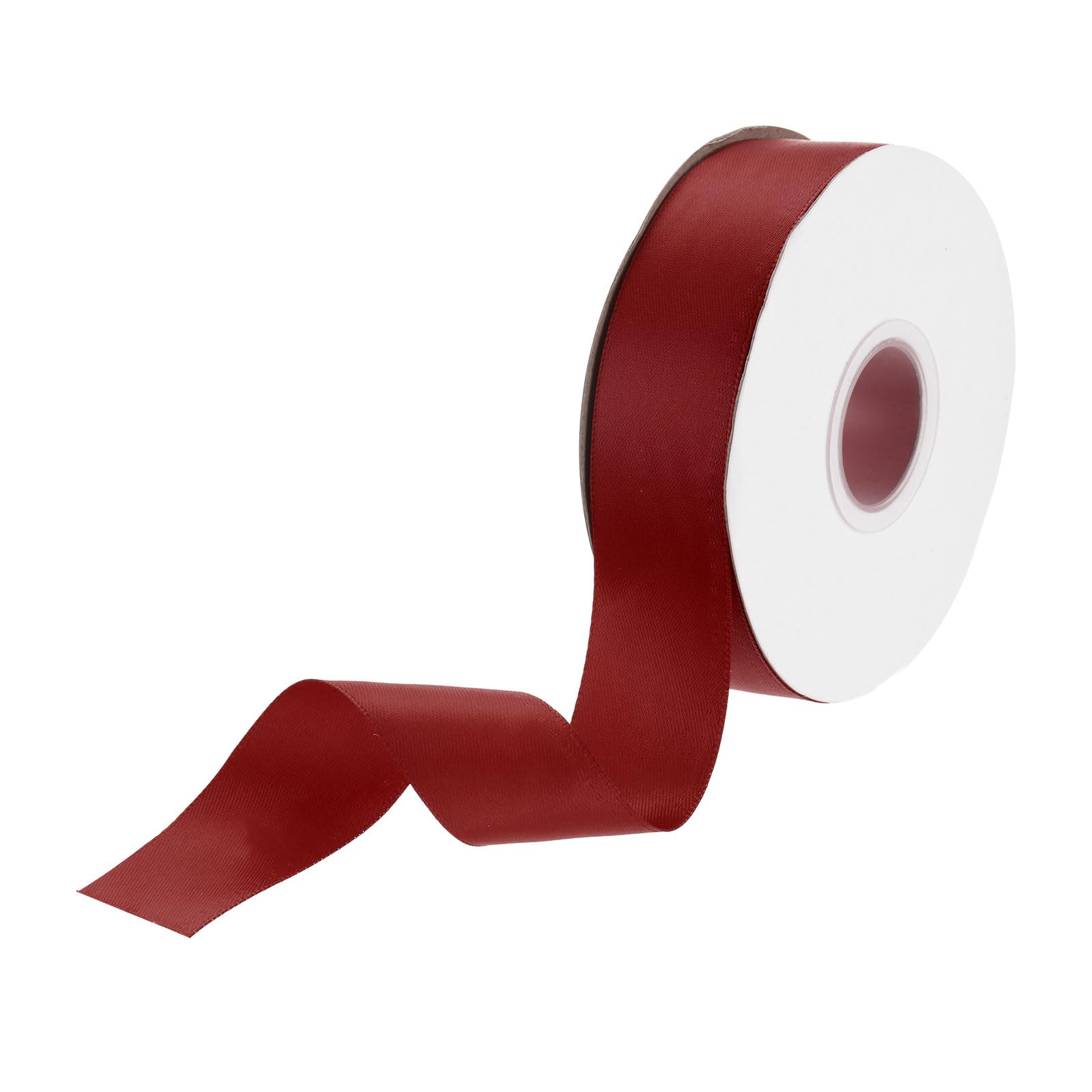 DMiotech 25mm Satin Ribbon 23m/75ft Thin Double Face Fabric Grosgrain Ribbon for Gift Wrapping Floral Hair Flower Bouquet, Burgundy Red