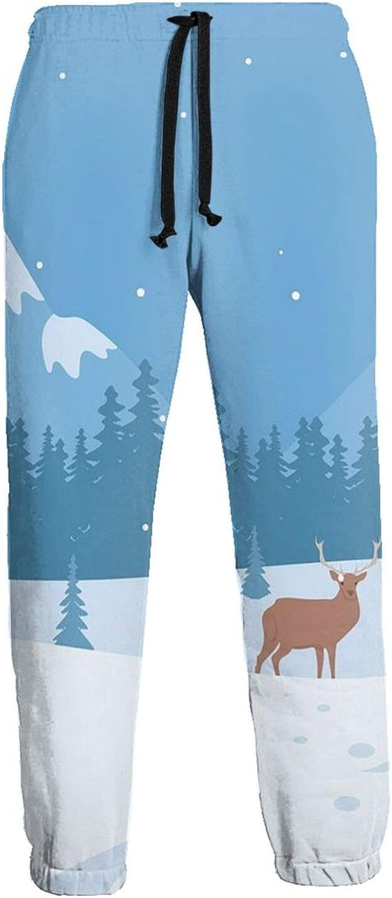 Amazon Co Jp 雪の中の鹿ロングパンツ メンズ おしゃれ スウェットパンツ カジュアルなズボン フィットネスパンツ 柔软 ズボン 服 ファッション小物