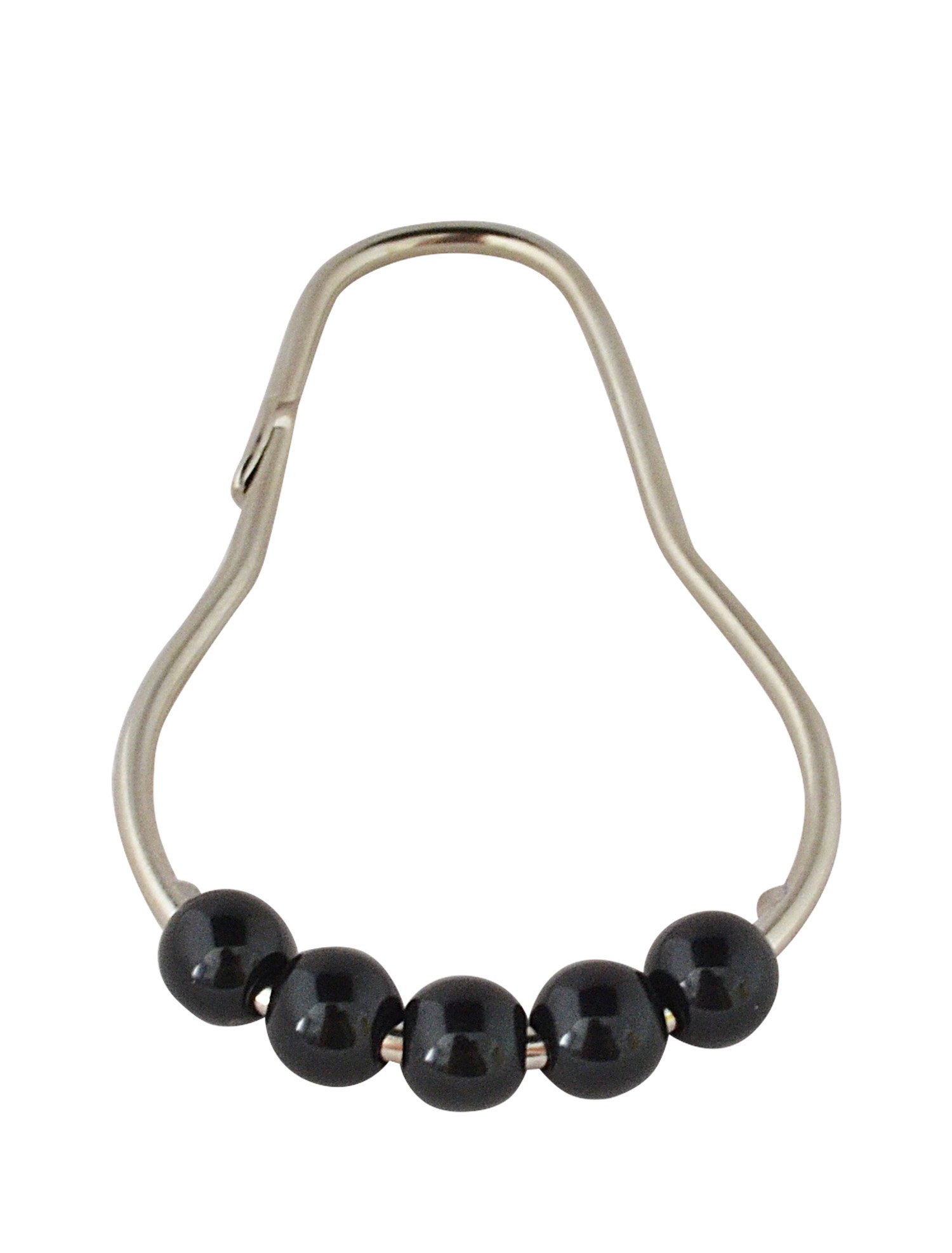 Ridder Shower Curtain Hooks, metal, Black, one Size