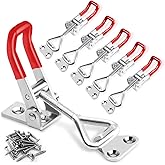 Vicuna R 6 Pack Toggle Latch Clamp 4001, Adjustable Toggle Clamp Latch | 330Lbs Holding Capacity, Quick Release Hasp Clamps, Heavy Duty Pull Latches for Lid Jig, Tool Box Case, Smoker, 24PCS Screws