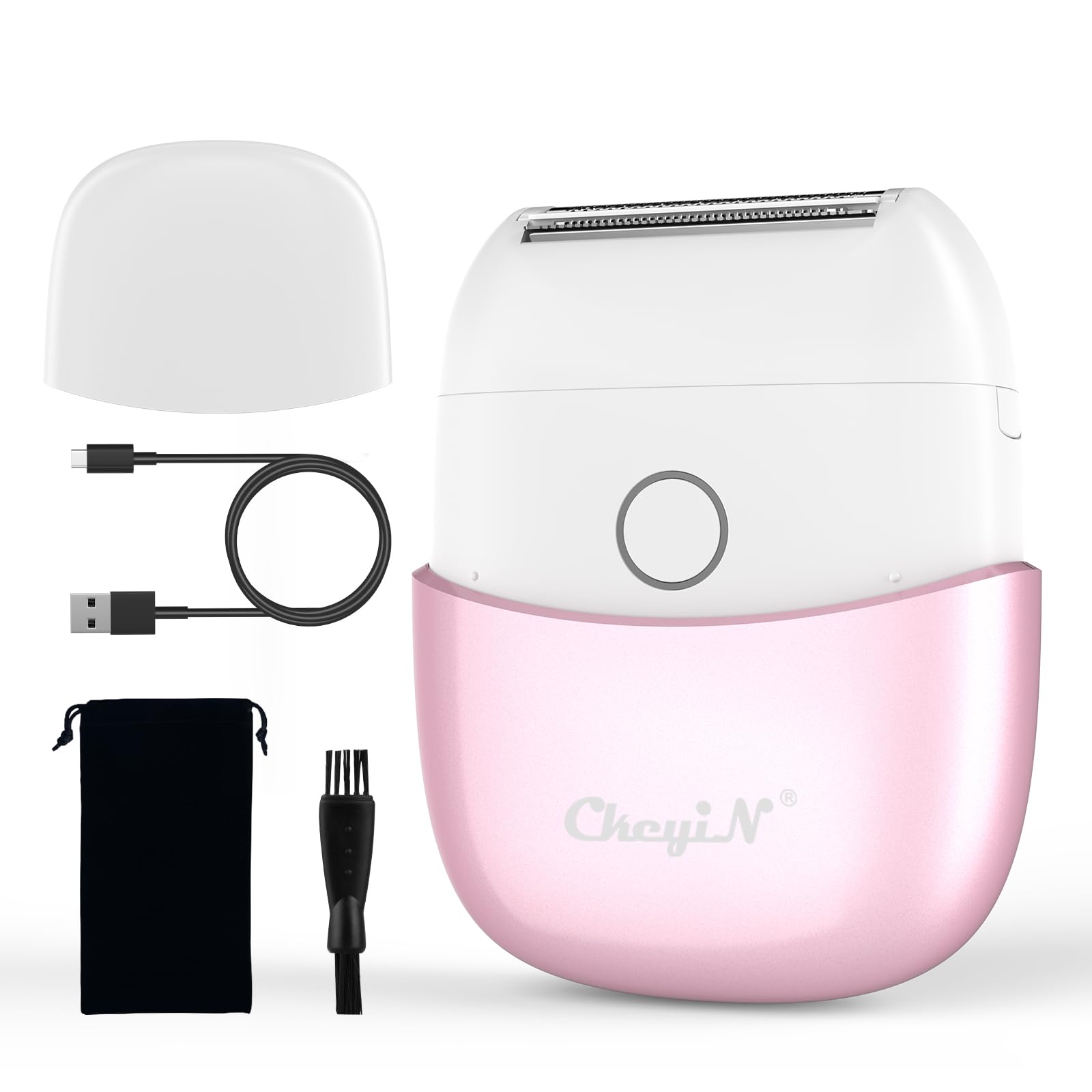 CkeyiN Ladies Shaver, 3 in 1 Electric Hair Removal Device for Women, Rechargeable Waterproof Painless Hair Removal Body Trimmer for Smooth Arms Legs & Bikini Line