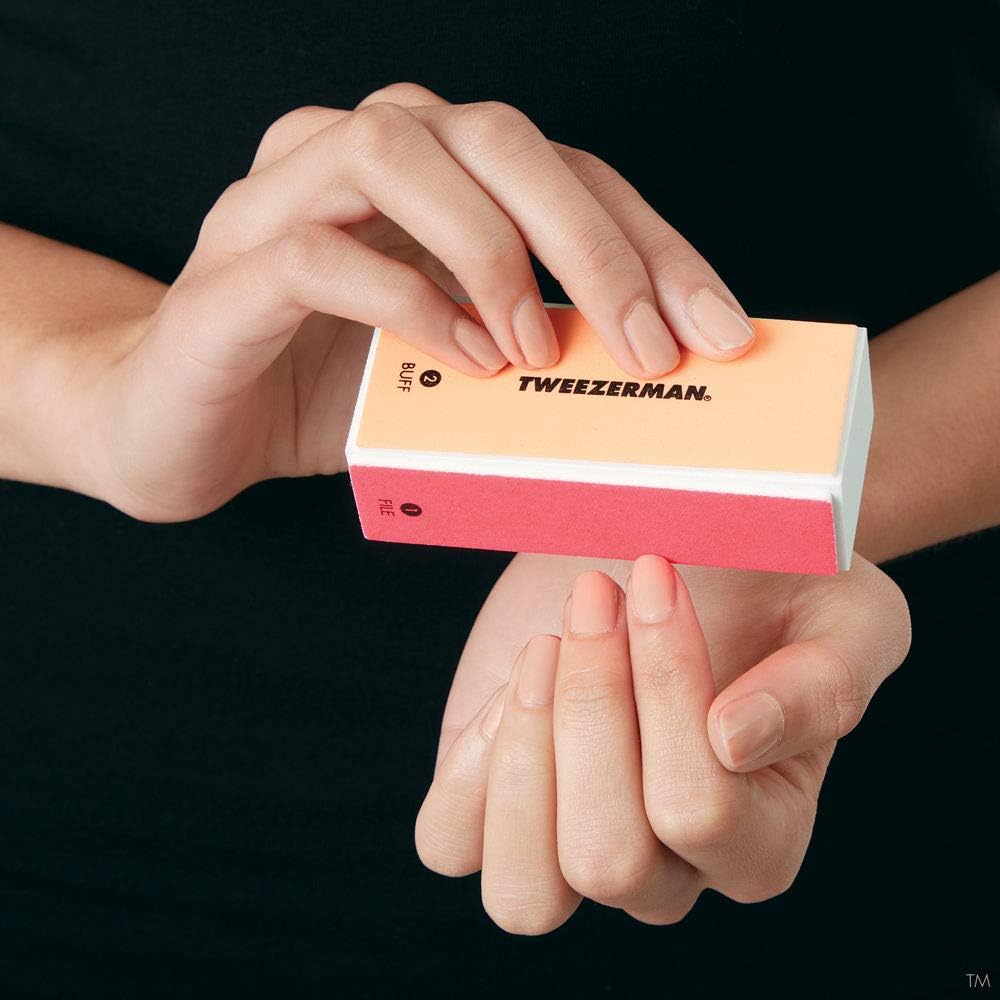 Tweezerman Neon Hot 4-in-1 File, Smooth & Shine Block : Beauty