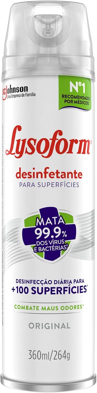 Lysoform Original, Desinfetante Aerosol para Superfícies, 360ml