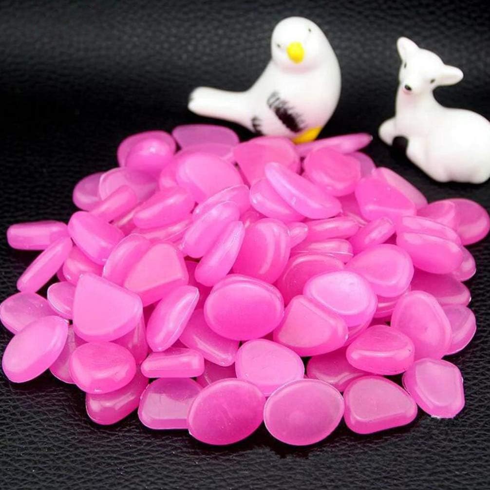 Toyvian Glow in the Dark Pebbles Luminous Gravel Cobblestones Rocks Stones for Aquarium Fish Tank Garden Yard Walkway Decorations Vase Filler 100pcs (Purple) - Image 4