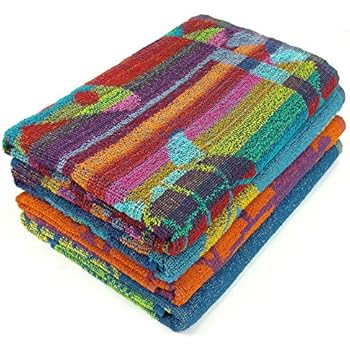 KAUFMAN - Terry Beach & Pool Towel 4-Pack of ASSORTED Designs - 30in x 60in (104700)