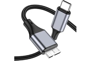 Micro B to USB C, 3.3FT USB 3.0 Cable External Hard Drive Cord Compatible with Seagate Toshiba WD My Passport LaCie Hard Disk
