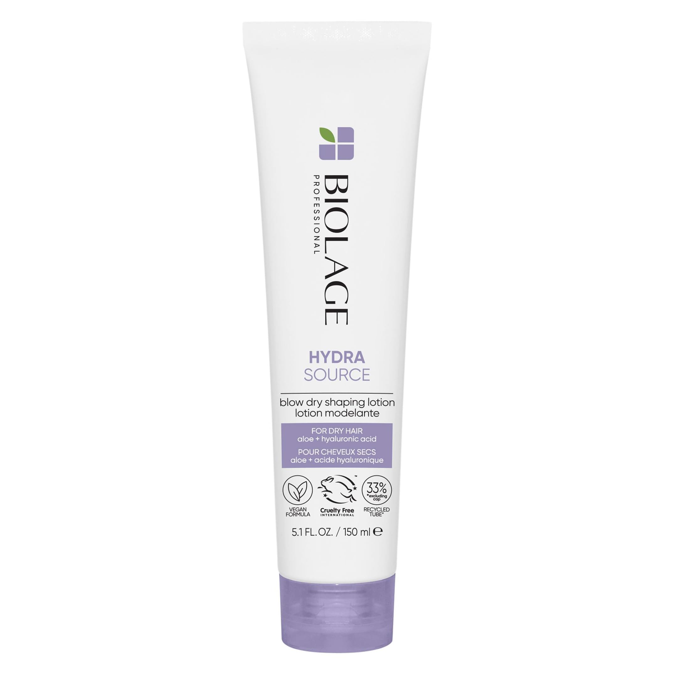 Biolage Professional Blow Dry Shaping Lotion for Dry Hair with Aloe + Hyaluronic Acid, Moisturises and Nourishes Hair, HydraSource, 150ml