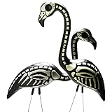 Pink Inc. 2 Halloween Skeleton Yard Flamingos Lawn Decor Ornaments - Great for Halloween Haunted House or Over the Hill Party