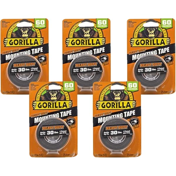 Gorilla Heavy Duty Double Sided Mounting Tape, Weatherproof, 1 X 60