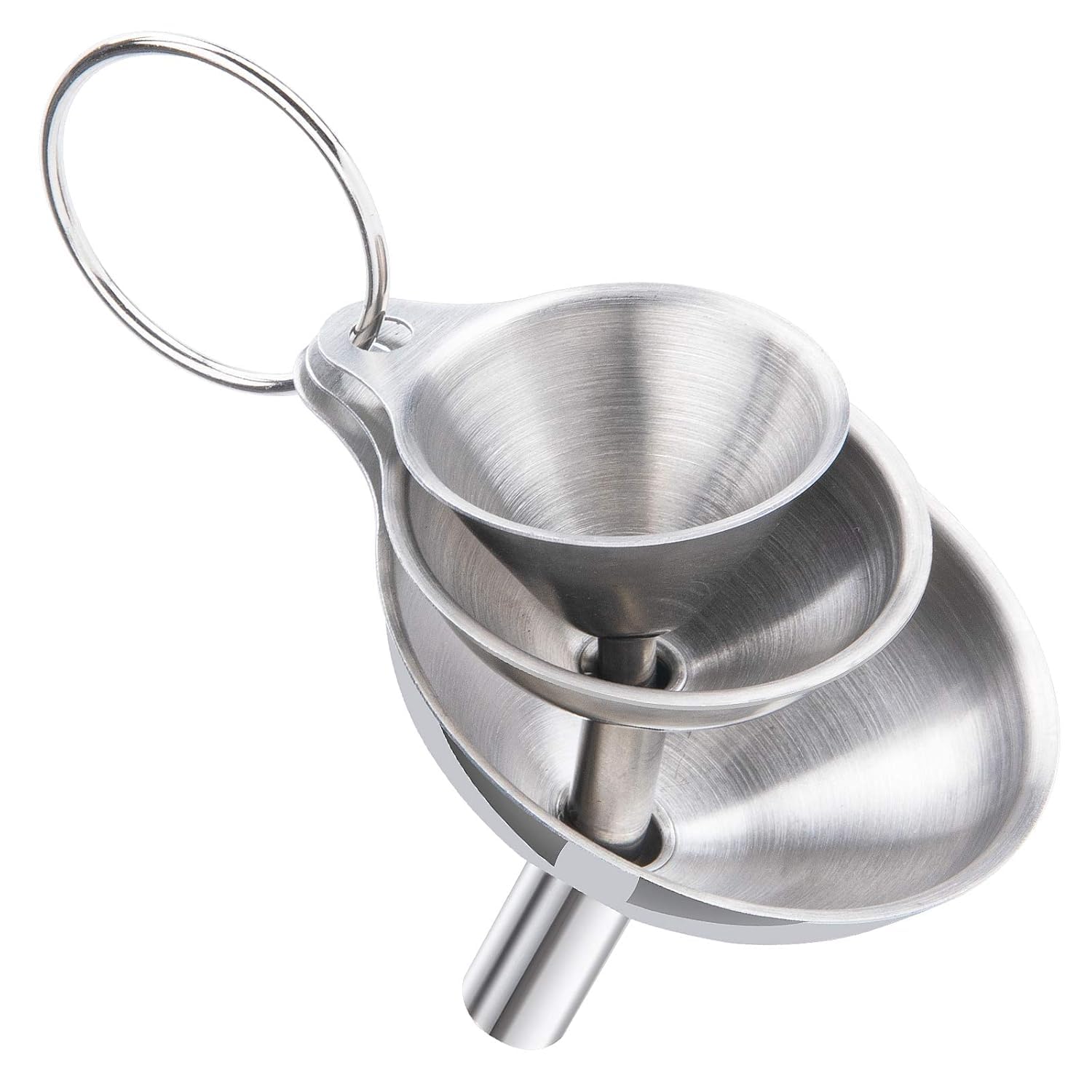 3pcs Funnels for Filling Bottles or Containers, Mini Stainless Steel Funnels, Small Funnel, Kitchen Funnel Set Transferring Essential Oil Spices Liquid and Powder for Filling Bottles or Containers