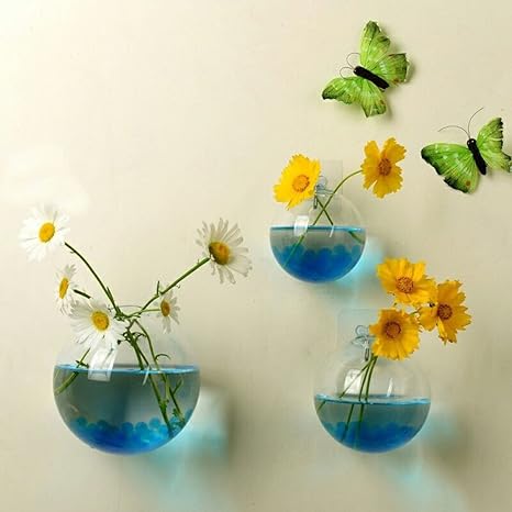 Amazon Co Jp ガラス花瓶 壁掛け水槽 観葉植物 透明 ガラス Diy ホルダーdiy8f 15cm ホーム キッチン