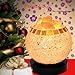 Himalayan Salt Lamp, Natural Crystal Salt Lamp Salt Chunks in Glass Bowl with Wood Base, Bulb and Dimmer Control for Christmas Gift and Home Decorations. [energy class a+++]