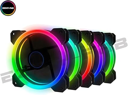 Amazon Easydiy 1mmpcケースファンledリング搭載 静音タイプ 25mm厚 1300rpm 5本1セット Rgb 虹色 Easydiy ケースファン 通販