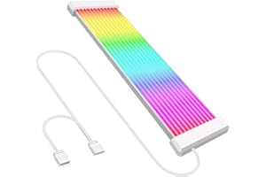 ARGB Lighting Strip for PSU Cables, RGB GPU Extension Cable, 9 Inches HE380 5V 3PIN ARGB Sync, Suit for 6Pin 8Pin 12Pin 16Pin